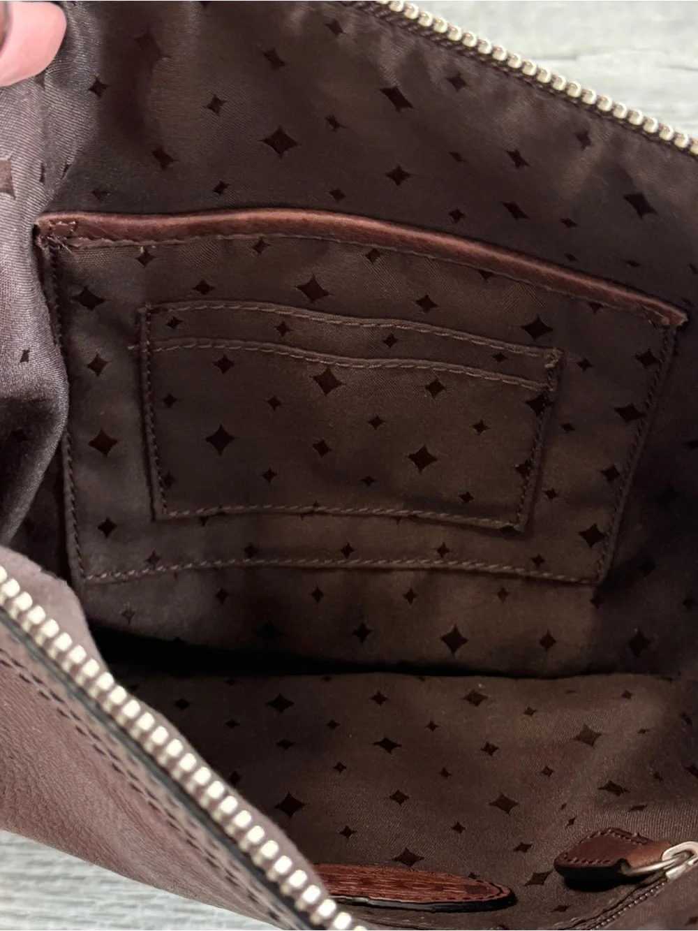 Fossil Maddox Leather Bucket Hobo Bag